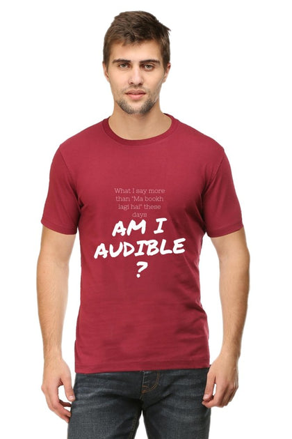 AM I AUDIBLE? Men's round neck t-shirts from BM - Zaathi