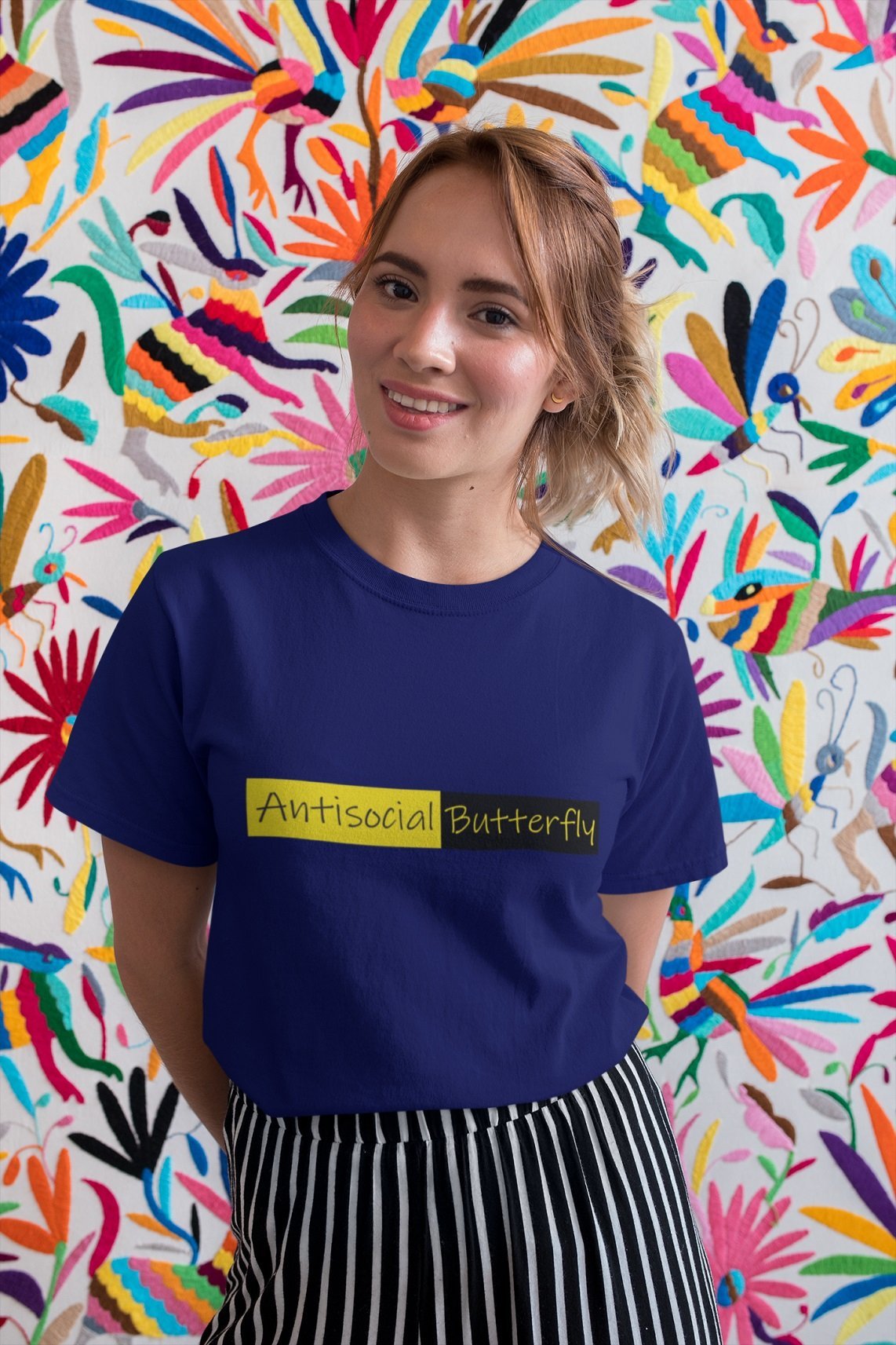 Antisocial Butterfly! Women's round neck T-shirt – Zaathi