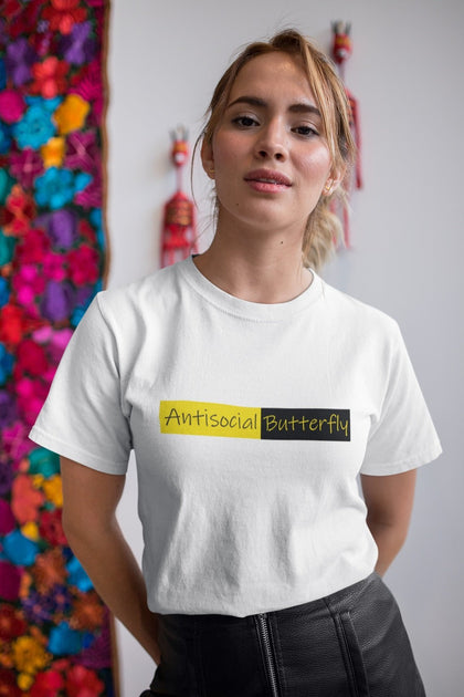 Antisocial Butterfly! Women's round neck T-shirt - Zaathi