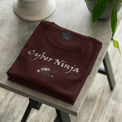 Cyber Ninja! Female Round Neck T-shirt - Zaathi