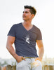 Deer printed V-neck T-shirts for Men.