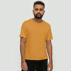 Men Golden Yellow Round Neck T-shirt