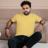 Men Yellow Round Neck T-shirt