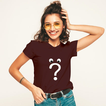 Questions? Female Round Neck T-shirt - Zaathi