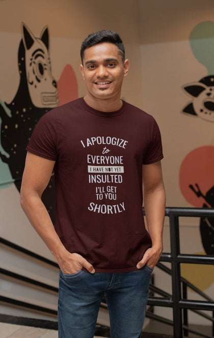 Sorry for Not Yet Insulting! Men's round neck T-shirt - Zaathi