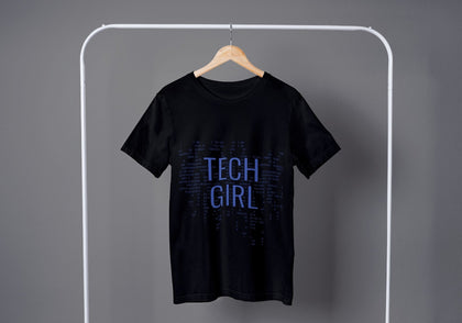Techie Girl! Round Neck T-shirt for Women. - Zaathi