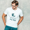 The more people I meet, the more I love my dog! Men's round neck T-shirt